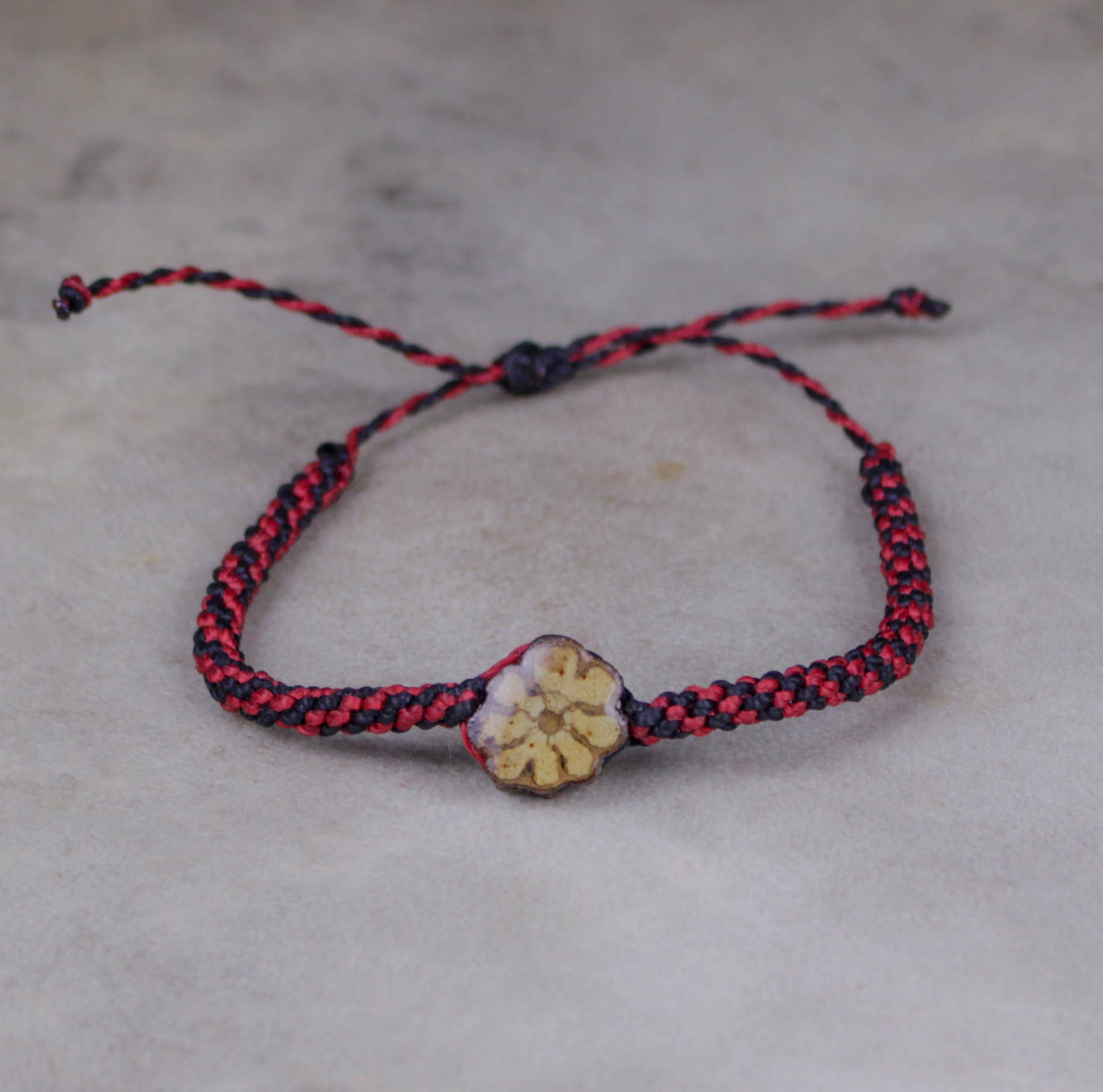 red & black ayahuasca bracelet