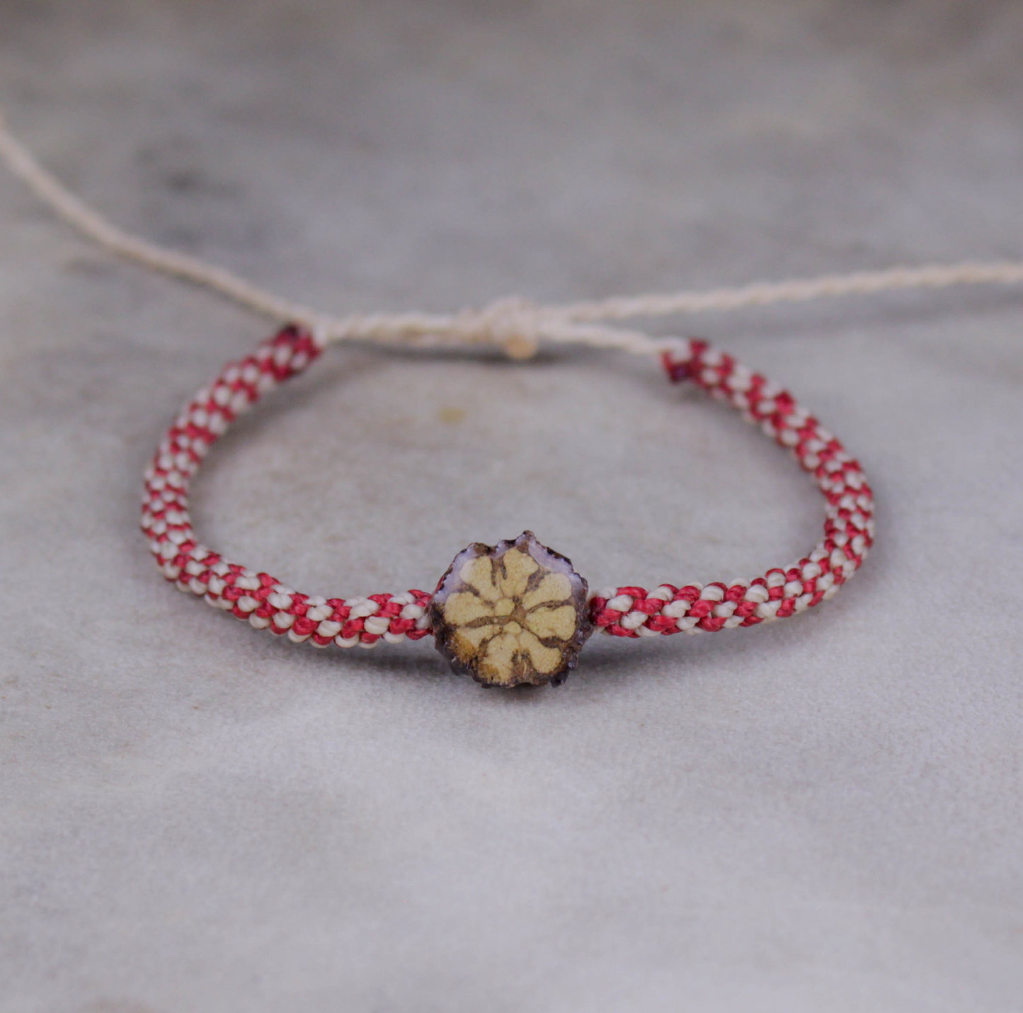 white & red ayahuasca bracelet