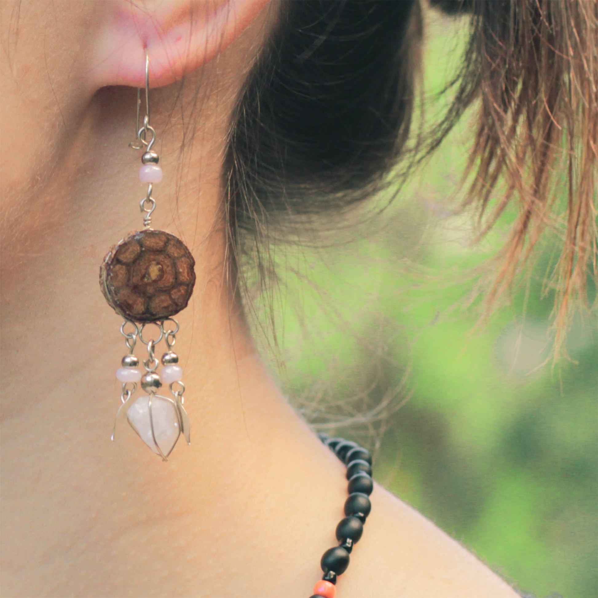 ayahuasca quartz earrings