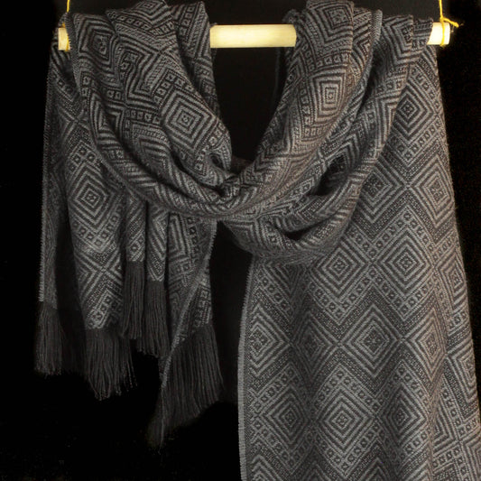 grey alpaca scarf shawl blanket