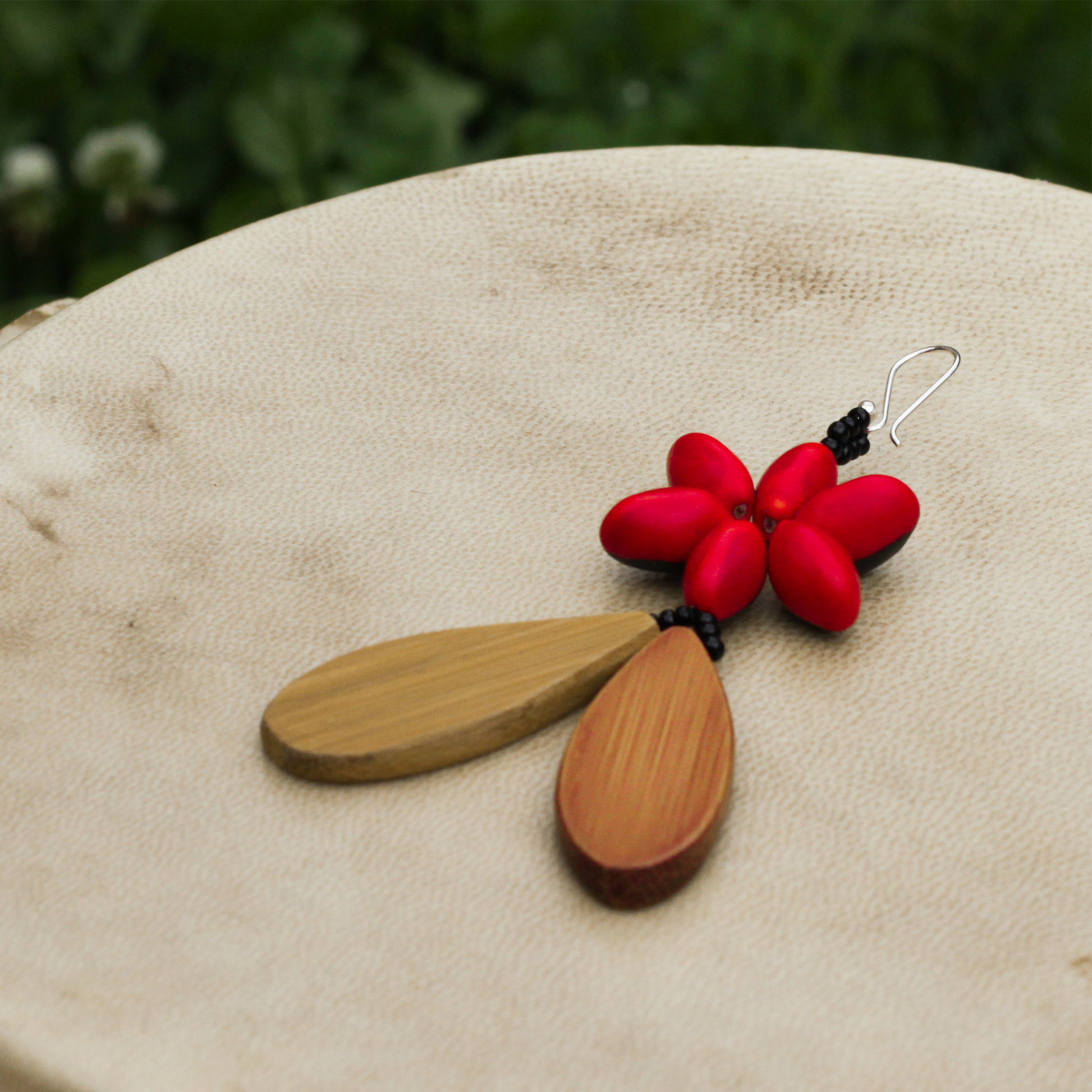 red eco earring